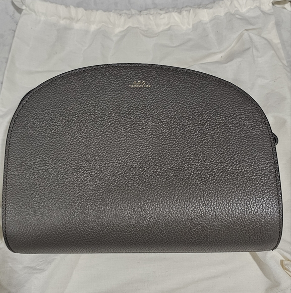 APC Demi Lune (Half Moon Bag) Grained Leather - Grey - Picture 12 of 13